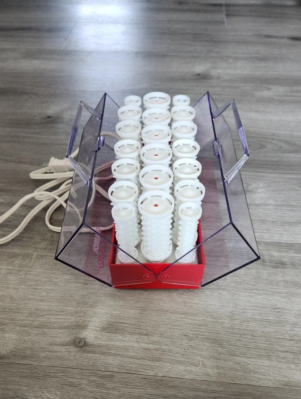 Vintage Clairol Style Setter Hot Rollers Red/white No Clips